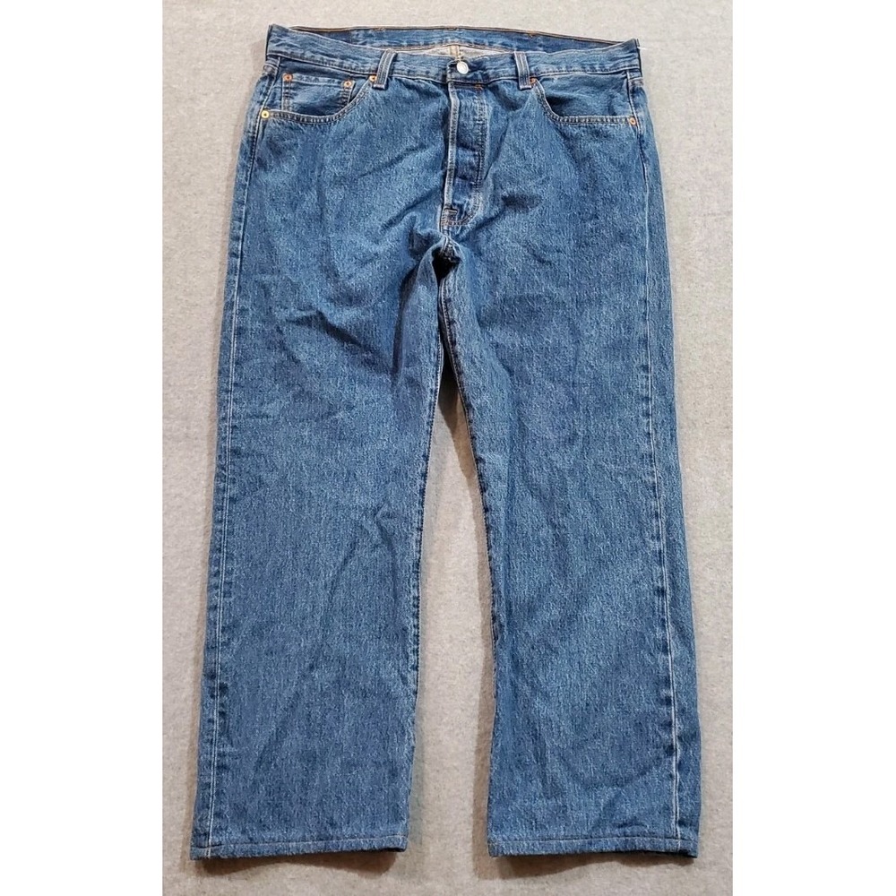 Levis 501 Straight Leg Button Fly Mens Jeans - 38x34 , Blue, 100% Cotton‎
